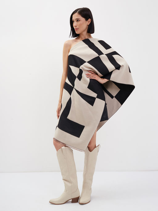 В составе шерсть и кашемир! теплый двусторонний палантин - Tantino фото 4