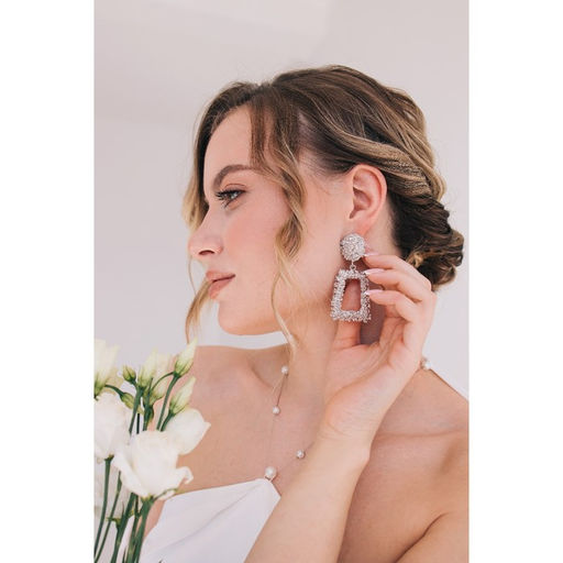 Серьги металл Эстетика трапеция, цвет серебро - Queen fair фото 3