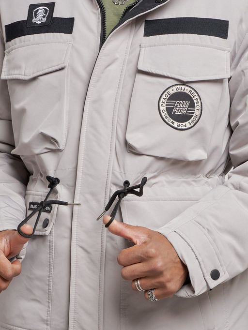 Куртка мужская зимняя с капюшоном молодежная серого цвета 88911Sr - Mtforce фото 5