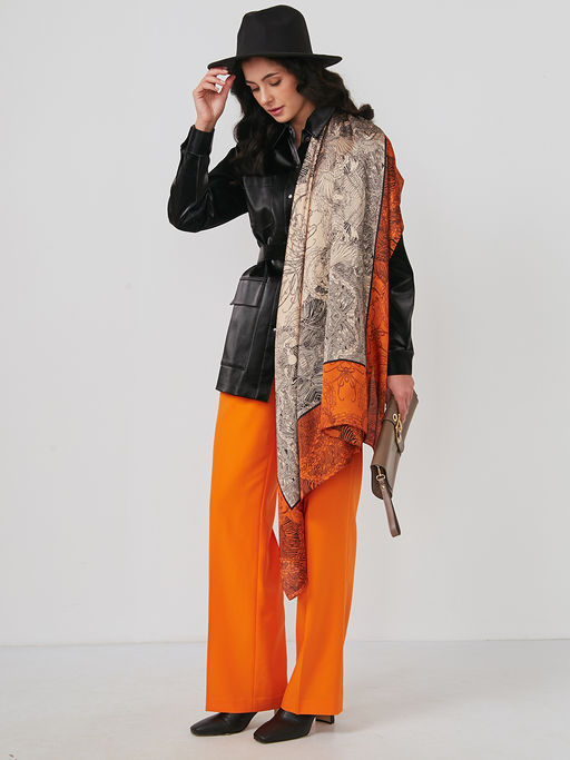 Большой, мягкий, тонкий и очень нежный двусторонний платок с рисунком - Tantino фото 10