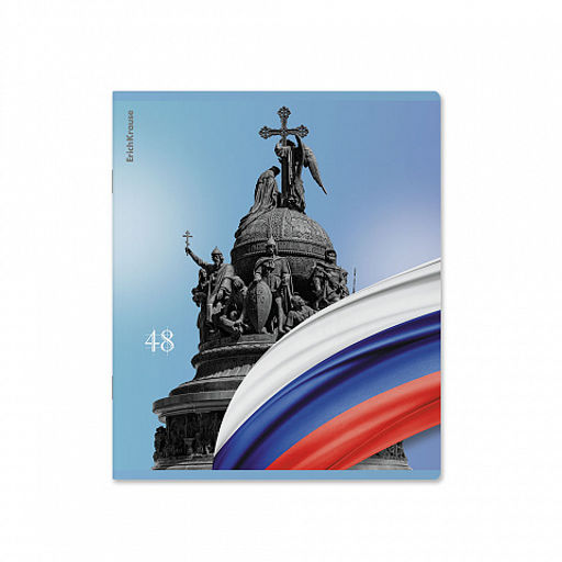 Цена за 5 шт. Тетрадь общая ученическая ErichKrause Российский герб, 48 листов, клетка, матовая ламинация+выборочный УФ-лак+тиснение фольгой_MIX-PACK  фото 3