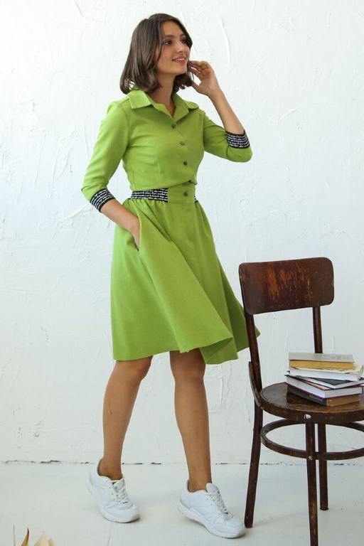 Платье 381, зелёное яблоко