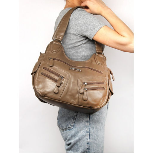 Сумка женская искусственная кожа Guecca-RY 9813, 1отд+карм/пер. темный бежевый SALE 262408 - Adelia фото 5