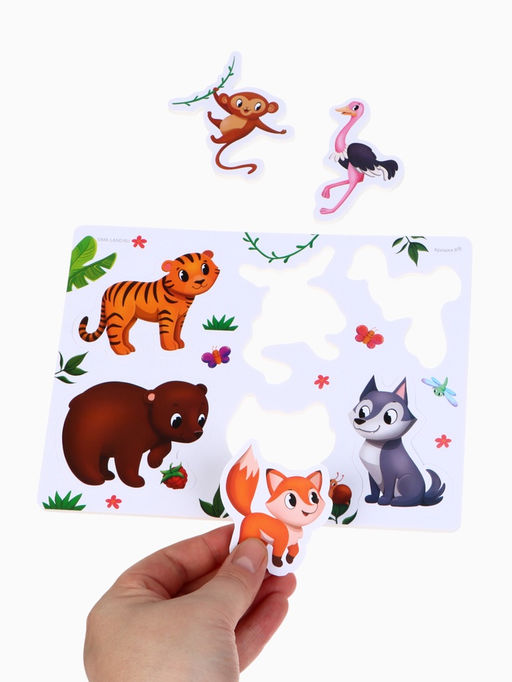 Игрушки - стикеры для купания в ванне «Зоопарк», EVA, набор 12 шт.