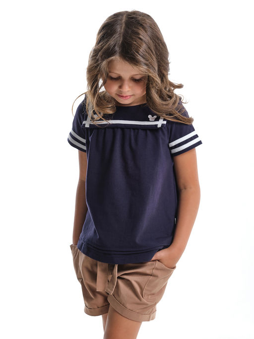 Футболка для девочки UD 1457 синий - Mini maxi фото 7