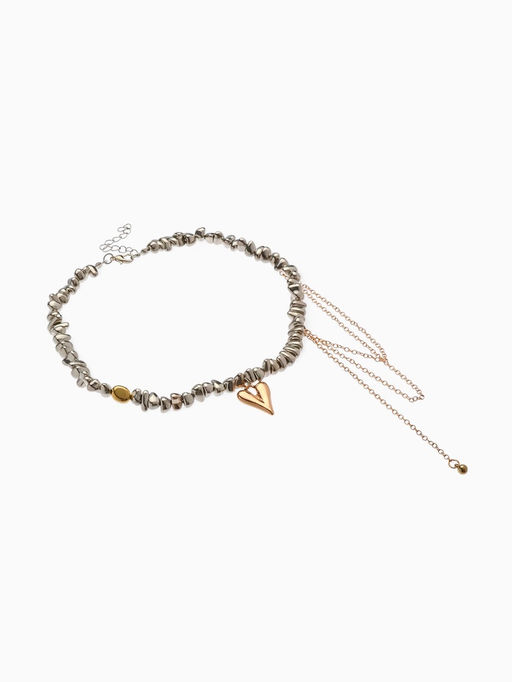 Колье «Сердце» водопад, цветной