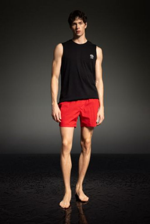 DeFactoFit Bask?l? K?sa Boy Sporcu Deniz Sortu