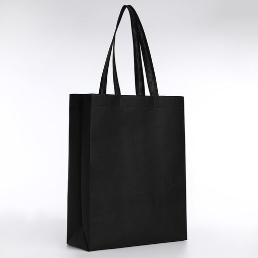 Цена за 3 шт. Сумка (пакет) шопер, 42х10х30 см, без подклада, черная - Nazamok фото 4