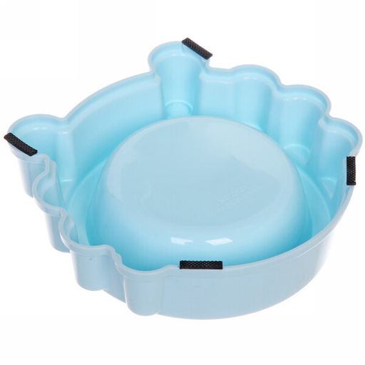 Цена за 2 шт. Миска пластиковая с металлической чашкой "Колор-Лягушка" 20*5см цвет нежно-голубой/250мл