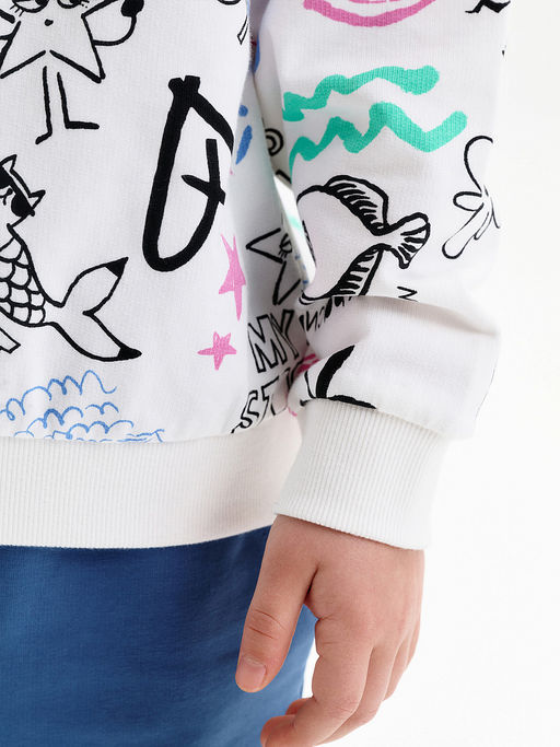 PELICAN, толстовка для девочек, Молочный  фото 3