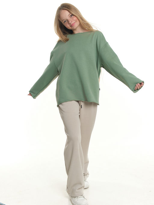 Толстовка с необработанными краями 22-2016 фисташковый - Mini maxi фото 10