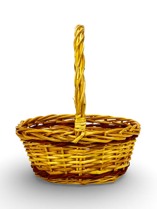 Корзина плетёная для хранения Vento, с ручкой, коричневая, набор 3 шт.