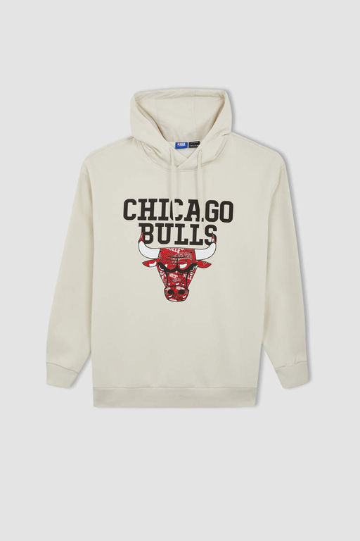 DeFactoFit Толстовка свободного покроя с капюшоном NBA Chicago Bulls  фото 6