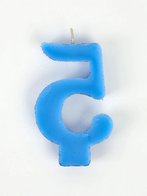 Свеча-цифра "Соло", цифра "5", синий, блеск, 8,2 см