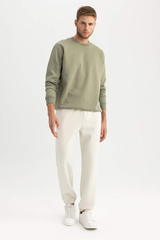 Базовый свитшот Oversize с круглым вырезом - Defacto фото 2