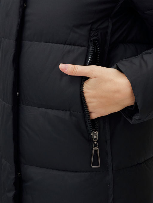 Пальто зимнее MTFORCE 9606Ch женское черное утеплитель 270 г/м²  фото 9