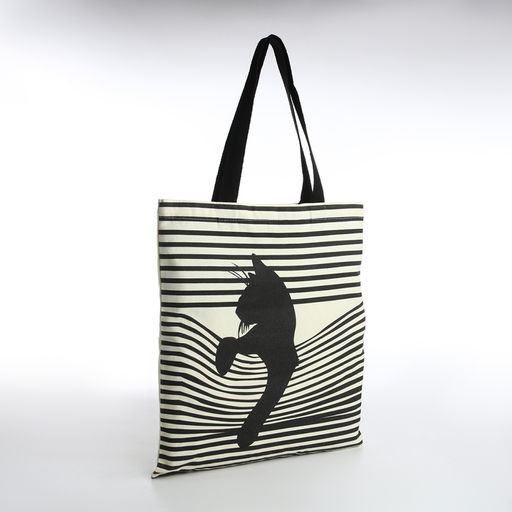 Сумка - шопер без застёжки, с принтом, 35×0.5×40 см, бежевая