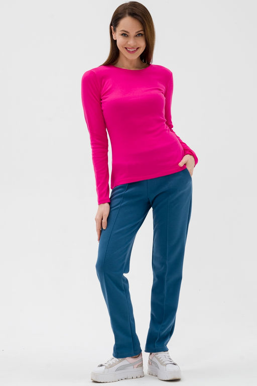 Лонгслив женский из рибаны малина - Амадэль фото 11