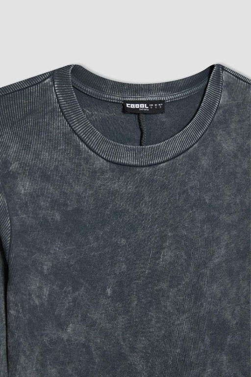 Крутое облегающее платье макси в рубчик с длинными рукавами и блестками - Defacto фото 9