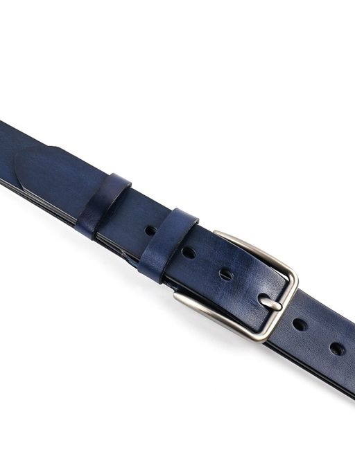 Мужской кожаный ремень Dierhoff ДРК 3054/2-40 Синий - Sergio valentini фото 7