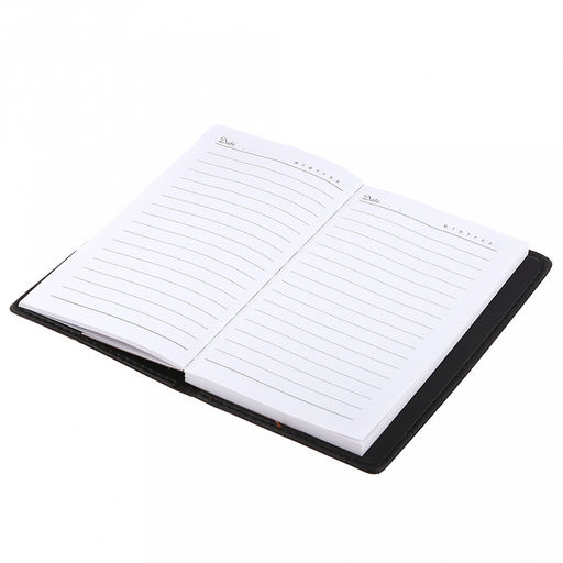 Ежедневник недатированный 9,7х17,3см, 96 листов в линейку, сшитый внутренний блок, обложка иск/кожа съемная, цвет черно-коричневый, матовый (Китай) - Домашняя мода фото 3