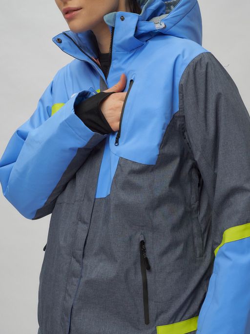 Горнолыжный костюм женский большого размера синего цвета 02282-1S - Chunmai фото 15