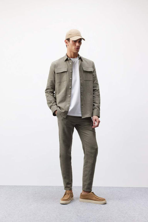 Regular Fit Normal Kesim Yazl?k Dokuma Kanvas Jogger Pantolon - Defacto фото 3