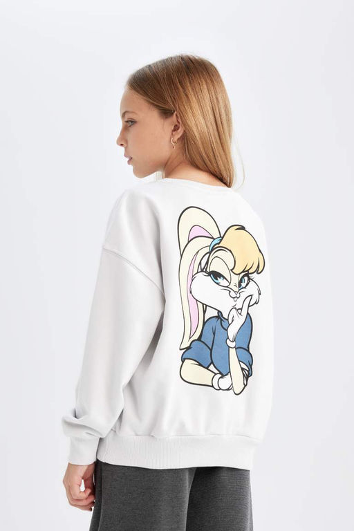 Толстовка свободного кроя с круглым вырезом Looney Tunes для девочек