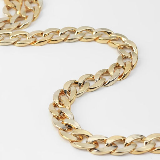 Цепочка для сумки, пластиковая, 15 21 мм, 120 см, цвет золотой