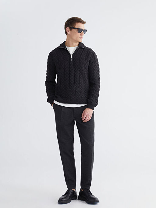 Dik Yaka Erkek Triko Kazak