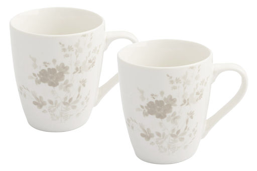 Кружка, 350 мл, 2 шт, фарфор P, белая, Цветы и листья, Florance - Anna lafarg фото 5