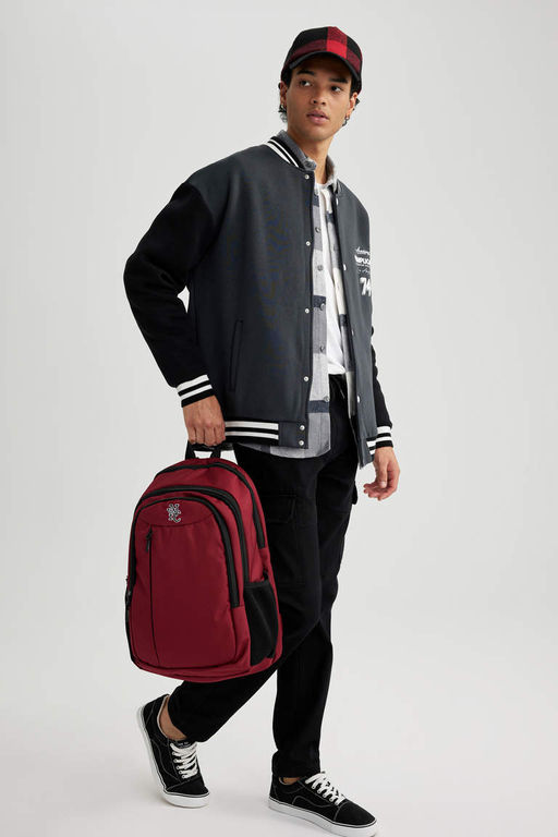 Кардиган оверсайз на мягкой подкладке с воротником-бомбером и принтом - Defacto фото 2