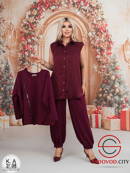 Костюм тройка блузка из шелка - Bruno фото 6