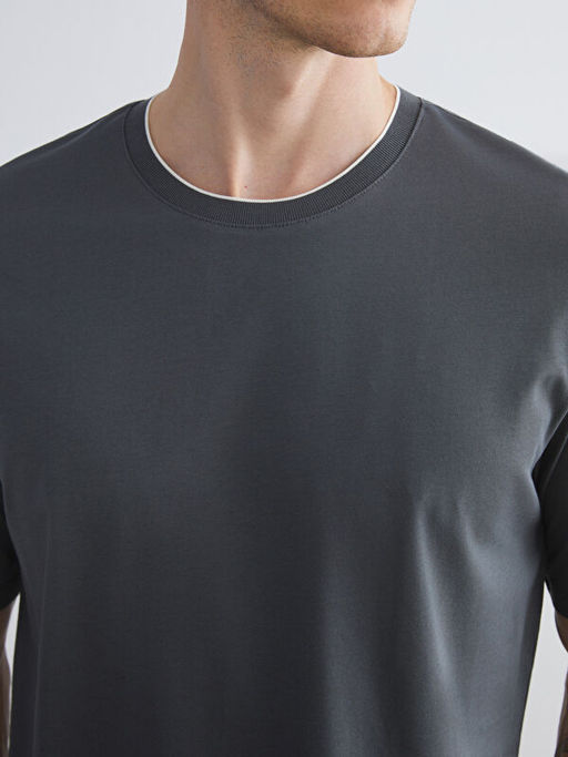 Bisiklet Yaka Penye Erkek Ti??rt