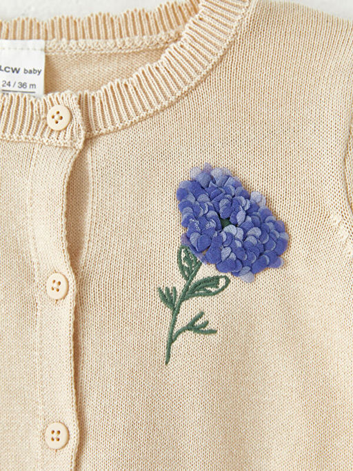 Bisiklet Yaka Uzun Kollu Nak?? Detayl? K?z Bebek Triko H?rka - Waikiki фото 2