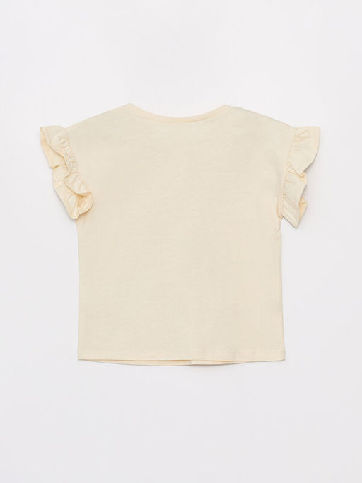 Bisiklet Yaka Bask?l? K?sa Kollu K?z Bebek Ti??rt - Waikiki фото 2