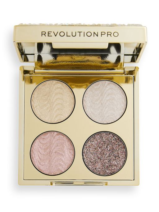 Revolution PRO Палетка теней для век Crystal Eye Quad, Gold Crystal  фото 2