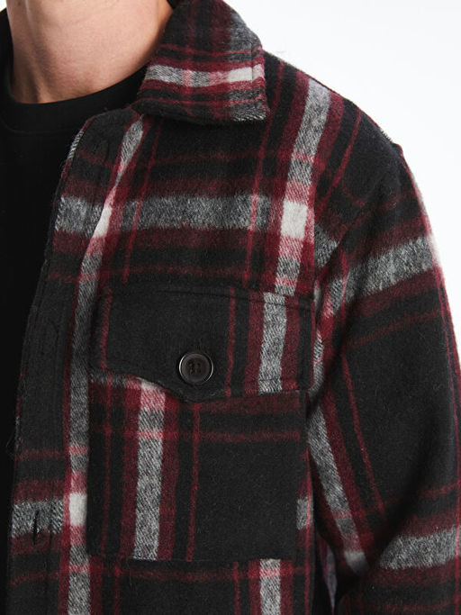 Regular Fit Uzun Kollu Ekose Erkek G?mlek Ceket