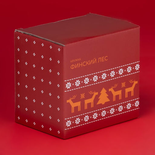 Кружка новогодняя Доляна «Финский лес», 330 мл, 12×8.5×11 см, фарфор, белая