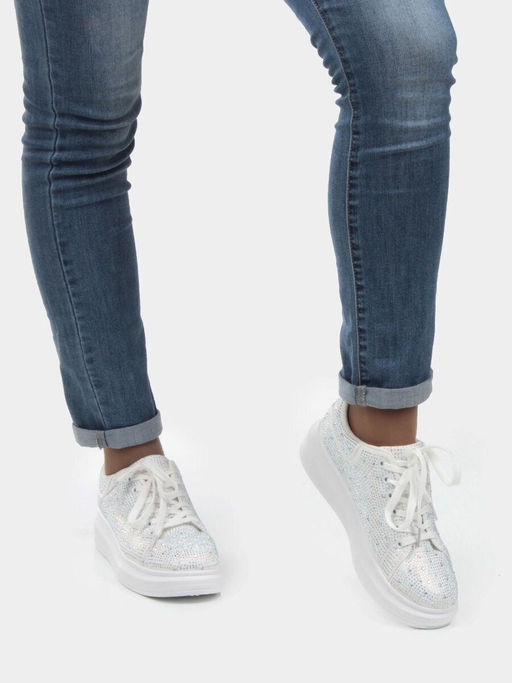 05-6739-1 WHITE Кроссовки женские (искусственные материалы) - No name фото 3