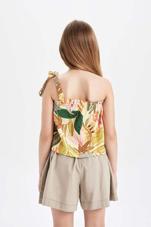 Блузка на одно плечо с узором для девочки - Defacto фото 6