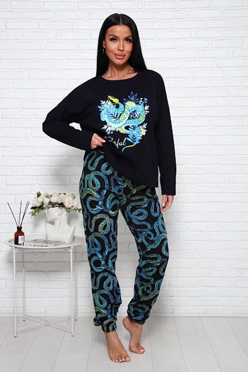 Костюм с брюками (01027. бирюзовый) - Плиона фото 2