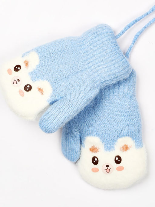 Варежки детские на шнурке Kim Lin - Соль&перец фото 4