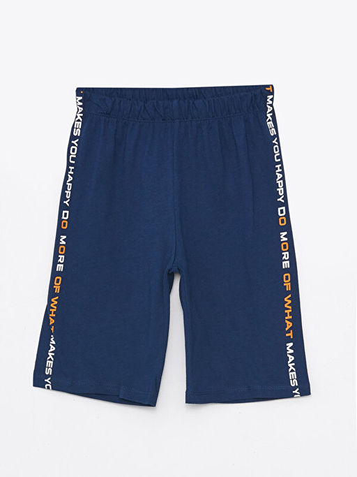 Beli Lastikli Bask?l? Erkek ?ocuk Pijama ?ort 2li - Waikiki фото 2