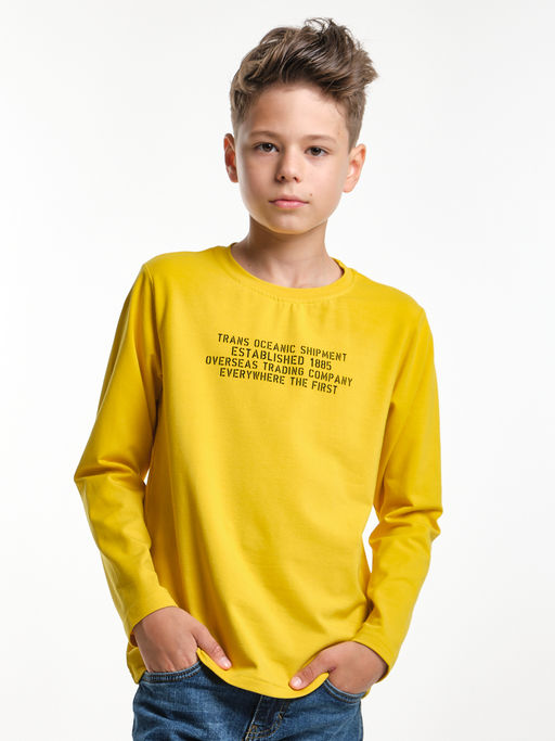 Лонгслив для мальчика подростка UD 1988 горчичный - Mini maxi фото 6