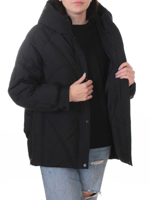 9913 BLACK Куртка зимняя женская (150 гр. холлофайбер)
