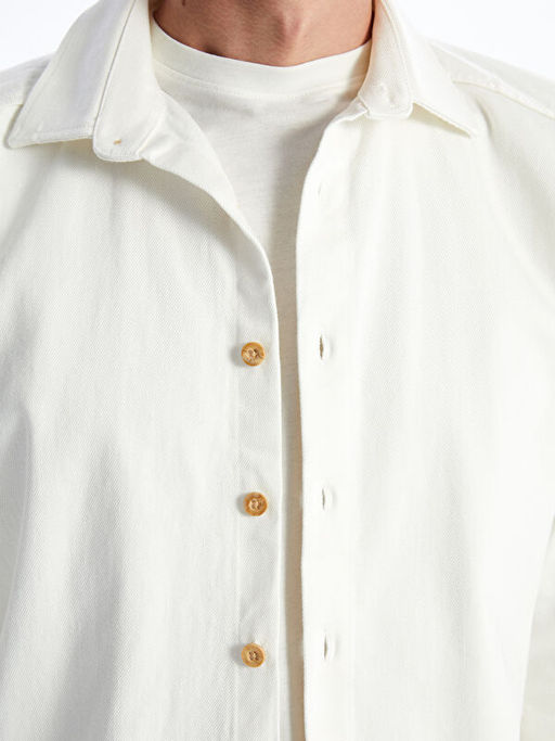 Regular Fit Uzun Kollu Gabardin Erkek G?mlek