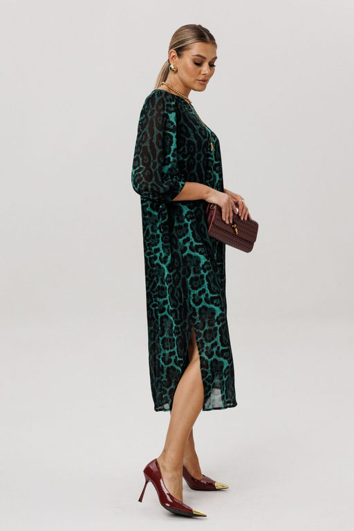 Платье ANELLI 1733 леопардовый изумруд фото 2