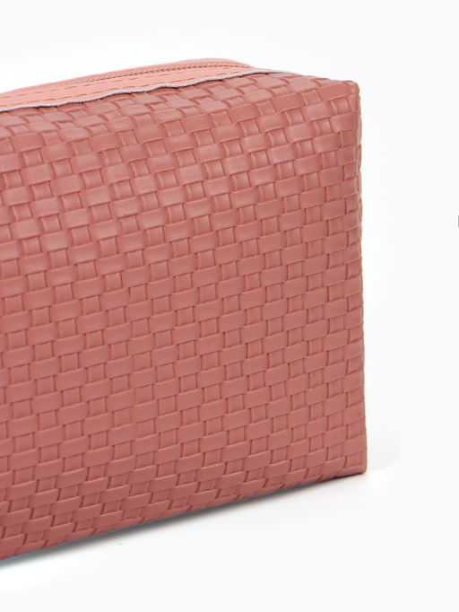 Косметичка универсальная, искусственная кожа, на молнии, тёмно-розовая