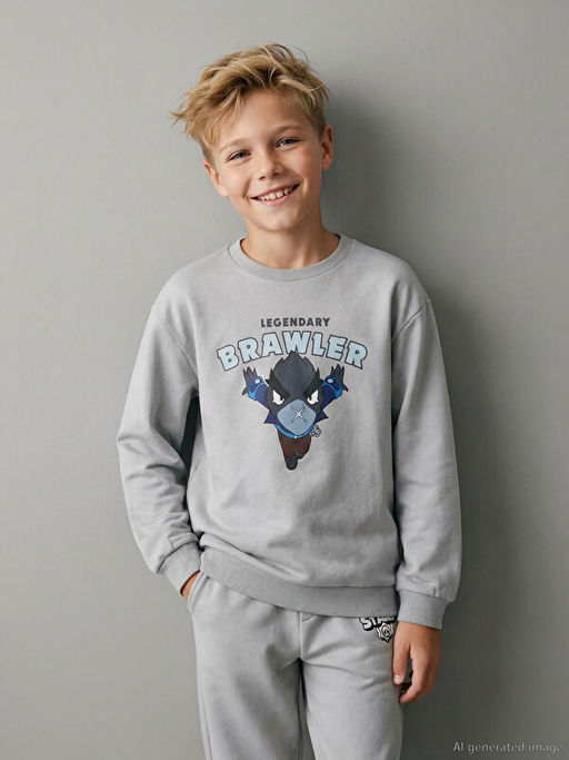 Bisiklet Yaka Erkek ?ocuk Brawl Stars E?ofman Tak?m?